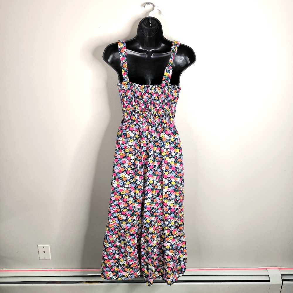 Gap Coquette Prairie Country Floral Print Spring Summer Smocked Midi Dress S - Picture 3 of 7